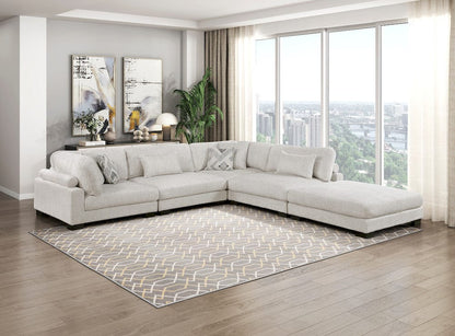 Homelegance  - Tinley 5-Piece Modular Sectional W/ Ottoman in Beige - 9555BEGx52CR2ACOT  view 12