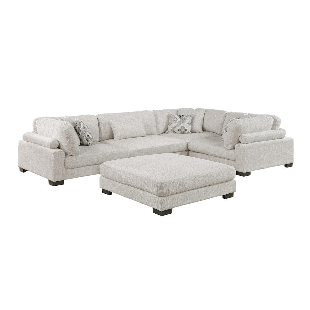 Homelegance  - Tinley 5-Piece Modular Sectional W/ Ottoman in Beige - 9555BEGx53CRACOT  view 1