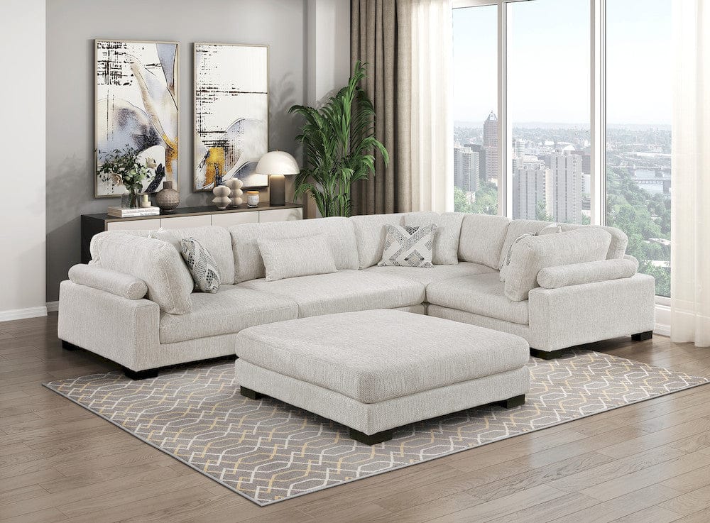 Homelegance  - Tinley 5-Piece Modular Sectional W/ Ottoman in Beige - 9555BEGx53CRACOT  view 2
