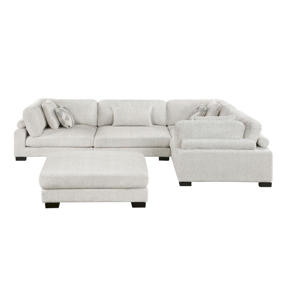 Homelegance  - Tinley 5-Piece Modular Sectional W/ Ottoman in Beige - 9555BEGx53CRACOT  view 5