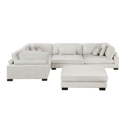 Homelegance  - Tinley 5-Piece Modular Sectional W/ Ottoman in Beige - 9555BEGx53CRACOT  view 9