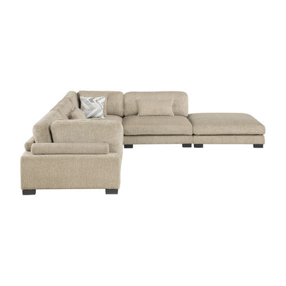 Homelegance  - Tinley 5-Piece Modular Sectional W/ Ottoman in Brown - 9555BRWx52CR2ACOT  view 9