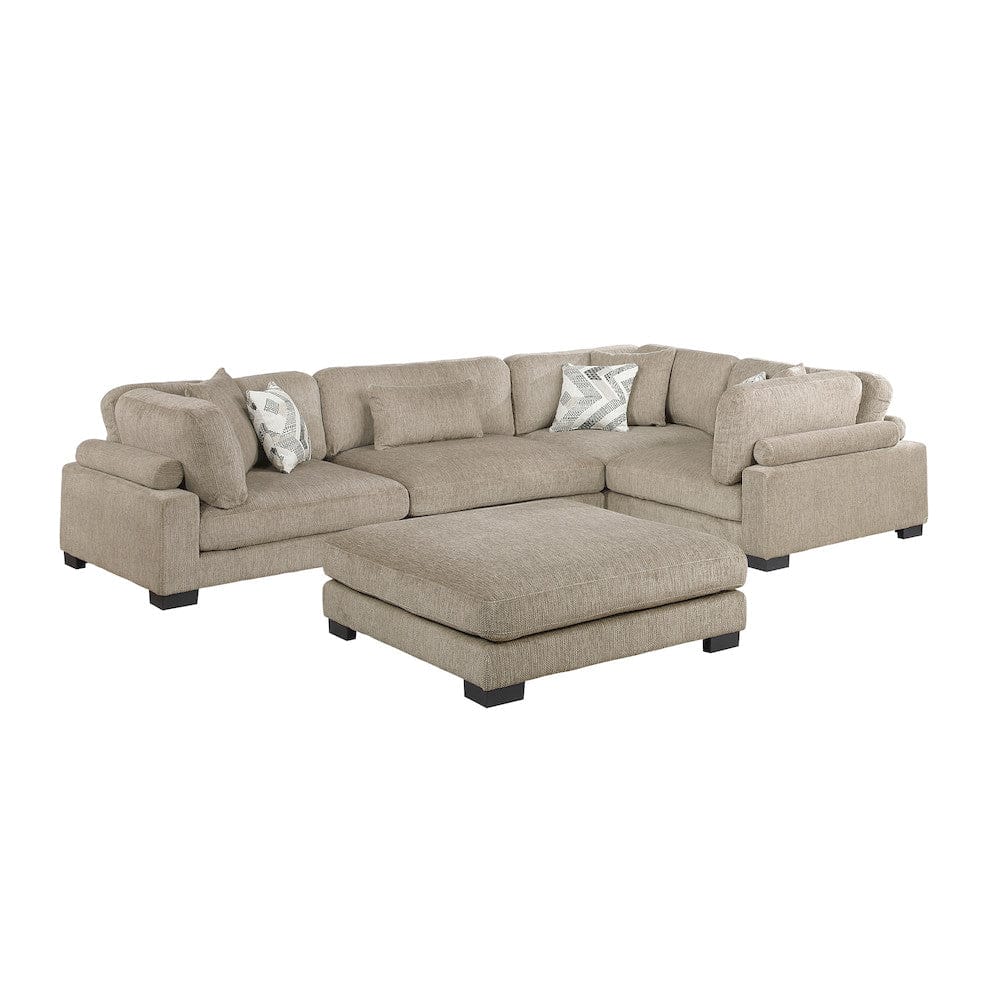 Homelegance  - Tinley 5-Piece Modular Sectional W/ Ottoman in Brown - 9555BRWx53CRACOT  view 1