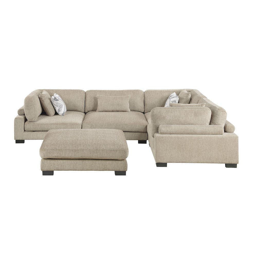 Homelegance  - Tinley 5-Piece Modular Sectional W/ Ottoman in Brown - 9555BRWx53CRACOT  view 5