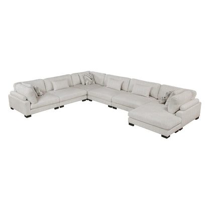 Homelegance  - Tinley 6-Piece Modular Sectional W/ Chaise in Beige - 9555BEGx62CR3ACVC  view 1