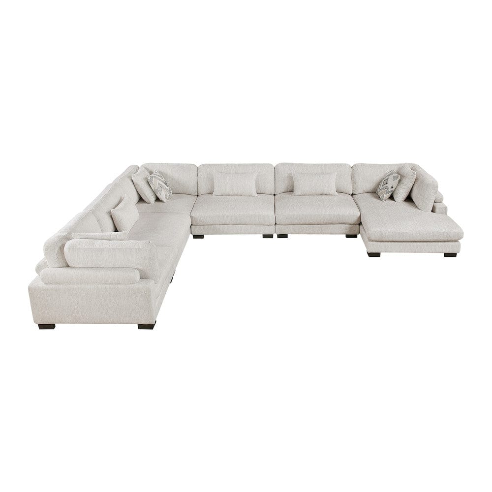 Homelegance  - Tinley 6-Piece Modular Sectional W/ Chaise in Beige - 9555BEGx62CR3ACVC  view 3