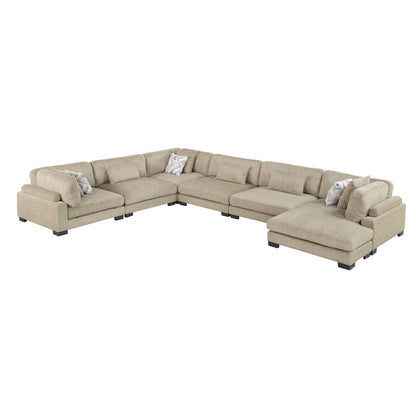Homelegance  - Tinley 6-Piece Modular Sectional W/ Chaise in Brown - 9555BRWx62CR3ACVC  view 1