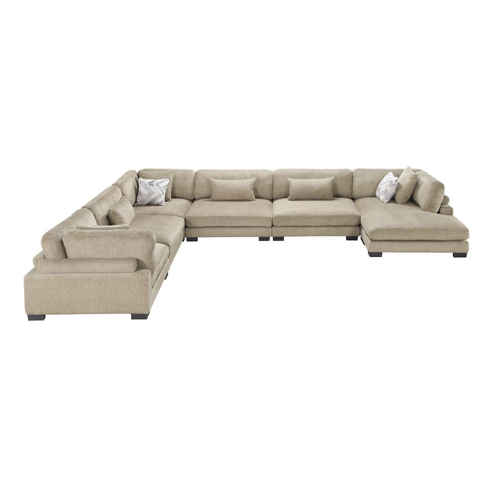 Homelegance  - Tinley 6-Piece Modular Sectional W/ Chaise in Brown - 9555BRWx62CR3ACVC  view 2