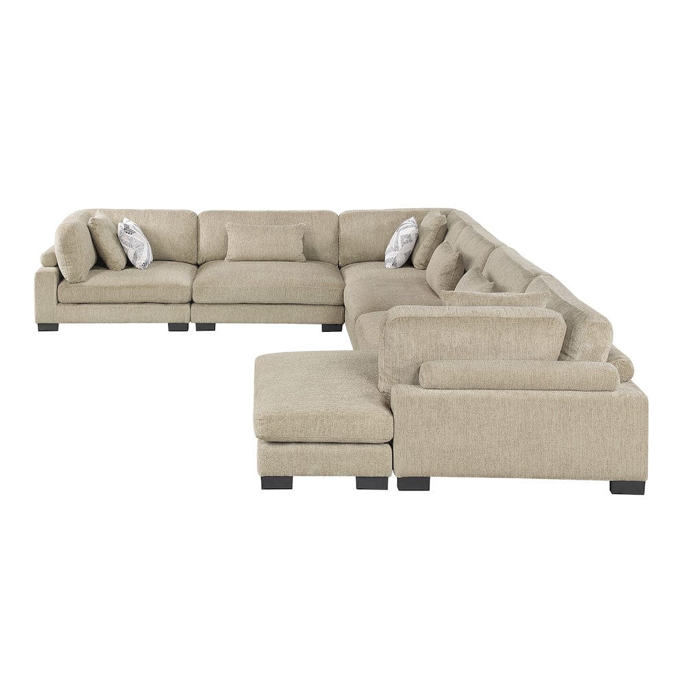 Homelegance  - Tinley 6-Piece Modular Sectional W/ Chaise in Brown - 9555BRWx62CR3ACVC  view 3