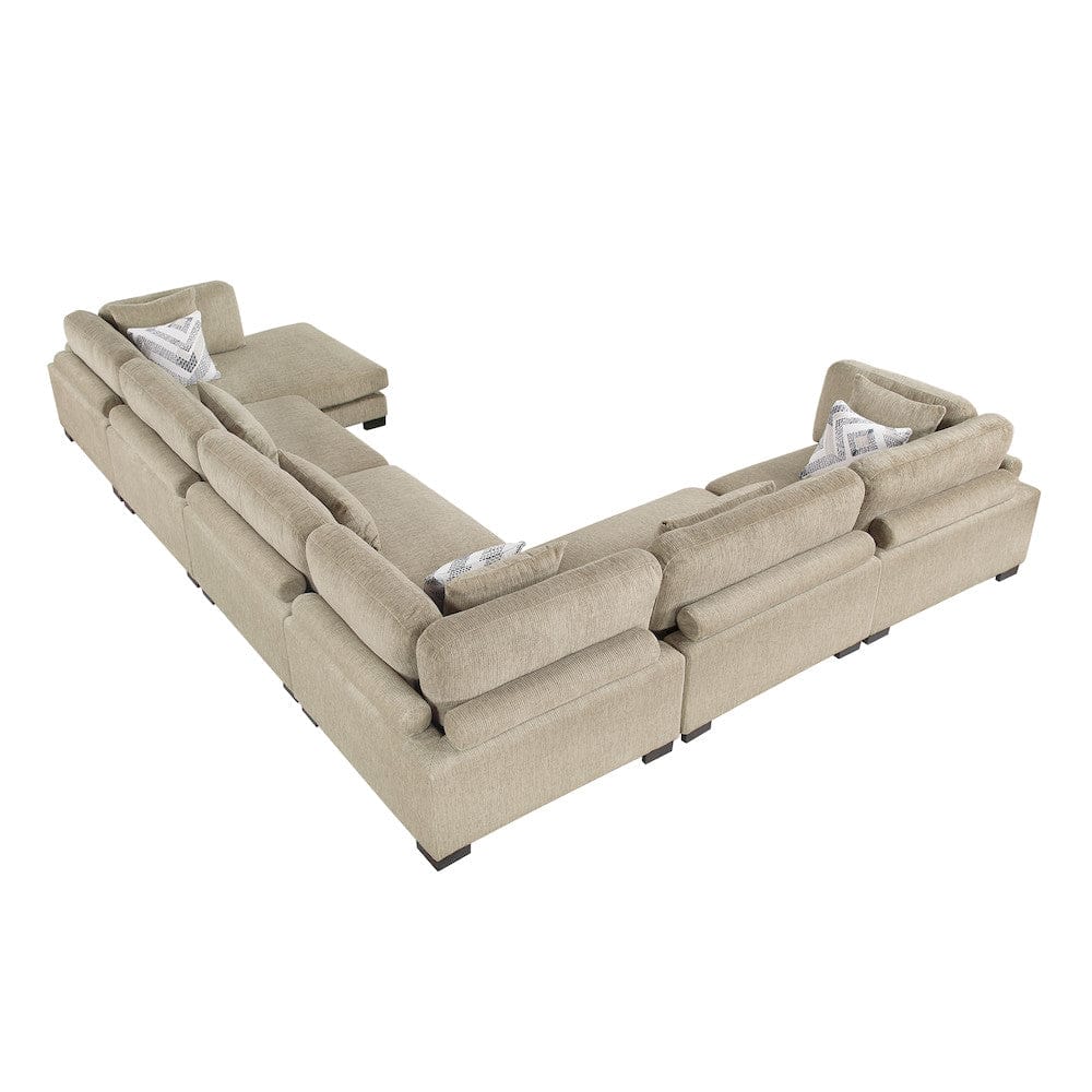 Homelegance  - Tinley 6-Piece Modular Sectional W/ Chaise in Brown - 9555BRWx62CR3ACVC  view 4