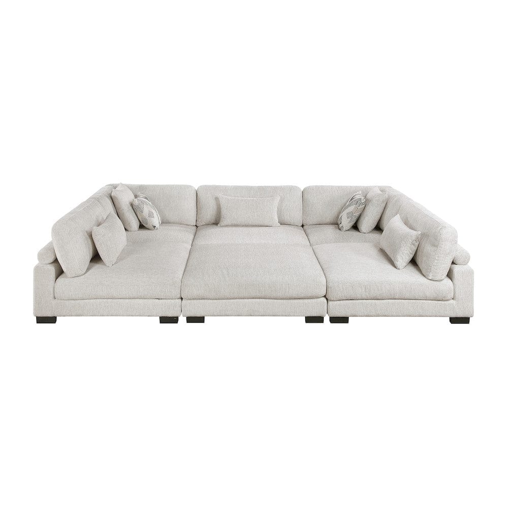 Homelegance  - Tinley 6-Piece Modular Sectional W/ Ottoman in Beige - 9555BEGx62CR3ACOT  view 7