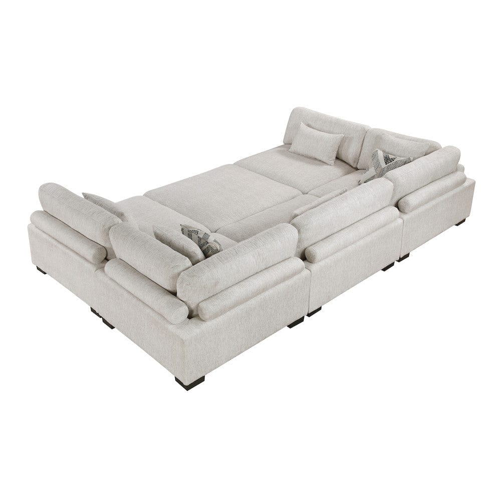 Homelegance  - Tinley 6-Piece Modular Sectional W/ Ottoman in Beige - 9555BEGx62CR3ACOT  view 9