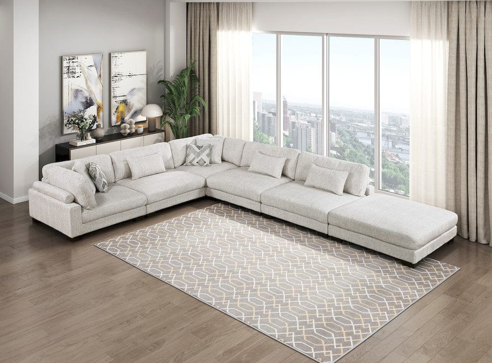 Homelegance  - Tinley 6-Piece Modular Sectional W/ Ottoman in Beige - 9555BEGx62CR3ACOT  view 12