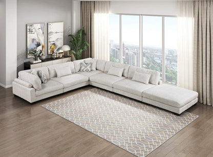 Homelegance  - Tinley 6-Piece Modular Sectional W/ Ottoman in Beige - 9555BEGx62CR3ACOT  view 12