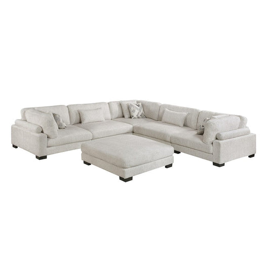 Homelegance  - Tinley 6-Piece Modular Sectional W/ Ottoman in Beige - 9555BEGx63CR2ACOT  view 1