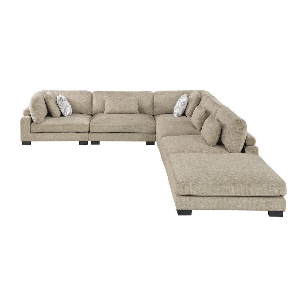 Homelegance  - Tinley 6-Piece Modular Sectional W/ Ottoman in Brown - 9555BRWx62CR3ACOT  view 3