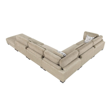Homelegance  - Tinley 6-Piece Modular Sectional W/ Ottoman in Brown - 9555BRWx62CR3ACOT  view 4
