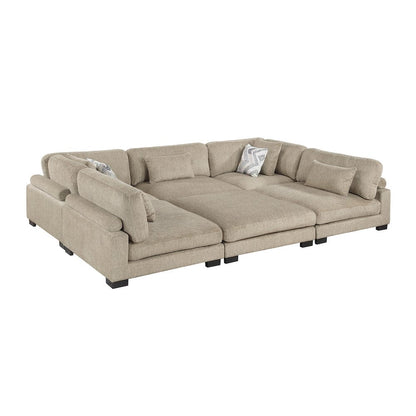 Homelegance  - Tinley 6-Piece Modular Sectional W/ Ottoman in Brown - 9555BRWx62CR3ACOT  view 5