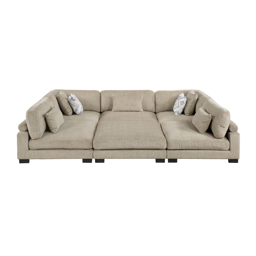 Homelegance  - Tinley 6-Piece Modular Sectional W/ Ottoman in Brown - 9555BRWx62CR3ACOT  view 6