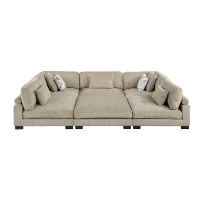 Homelegance  - Tinley 6-Piece Modular Sectional W/ Ottoman in Brown - 9555BRWx62CR3ACOT  view 6