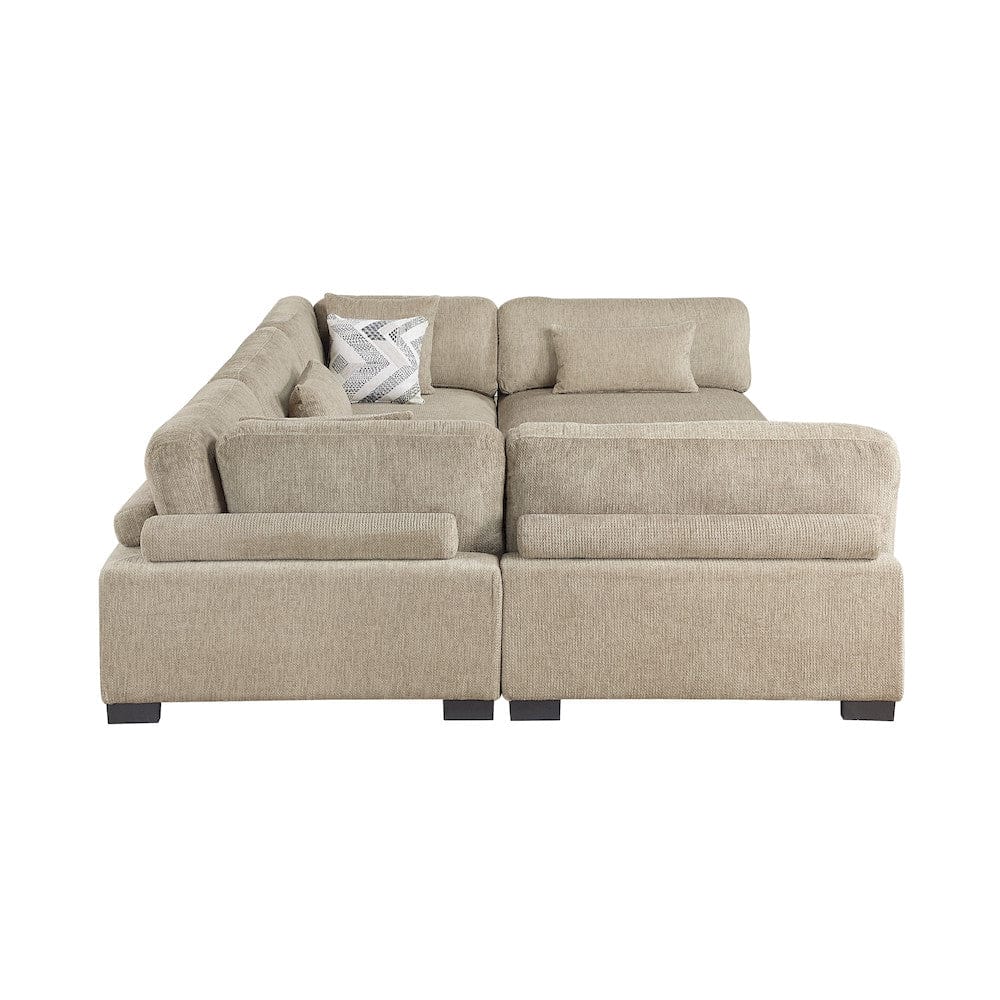 Homelegance  - Tinley 6-Piece Modular Sectional W/ Ottoman in Brown - 9555BRWx62CR3ACOT  view 7