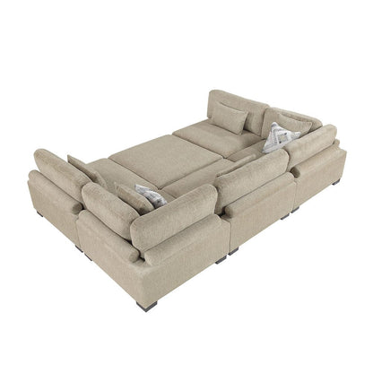 Homelegance  - Tinley 6-Piece Modular Sectional W/ Ottoman in Brown - 9555BRWx62CR3ACOT  view 10