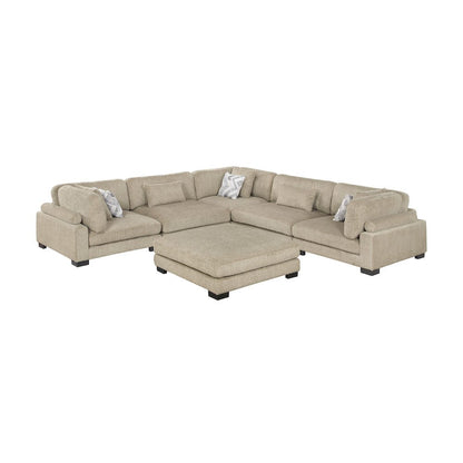 Homelegance  - Tinley 6-Piece Modular Sectional W/ Ottoman in Brown - 9555BRWx63CR2ACOT  view 1