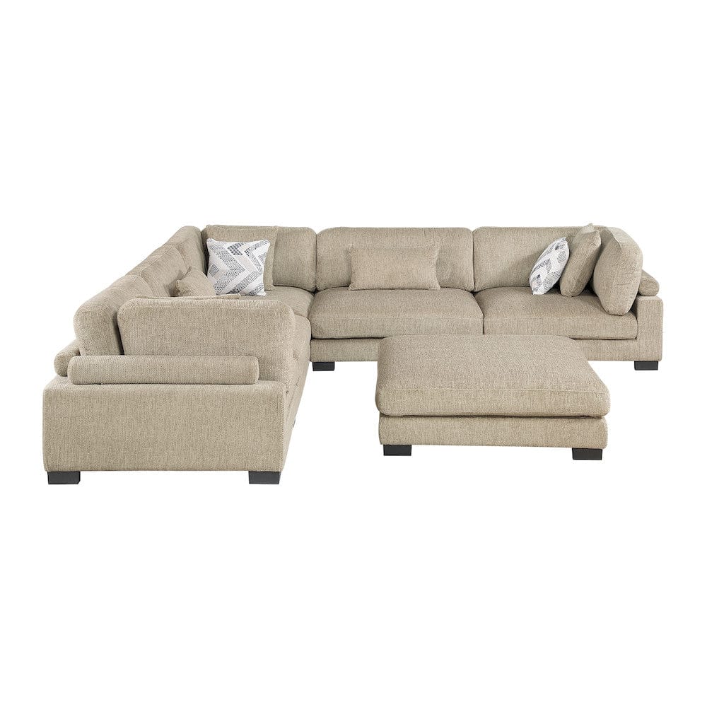 Homelegance  - Tinley 6-Piece Modular Sectional W/ Ottoman in Brown - 9555BRWx63CR2ACOT  view 5