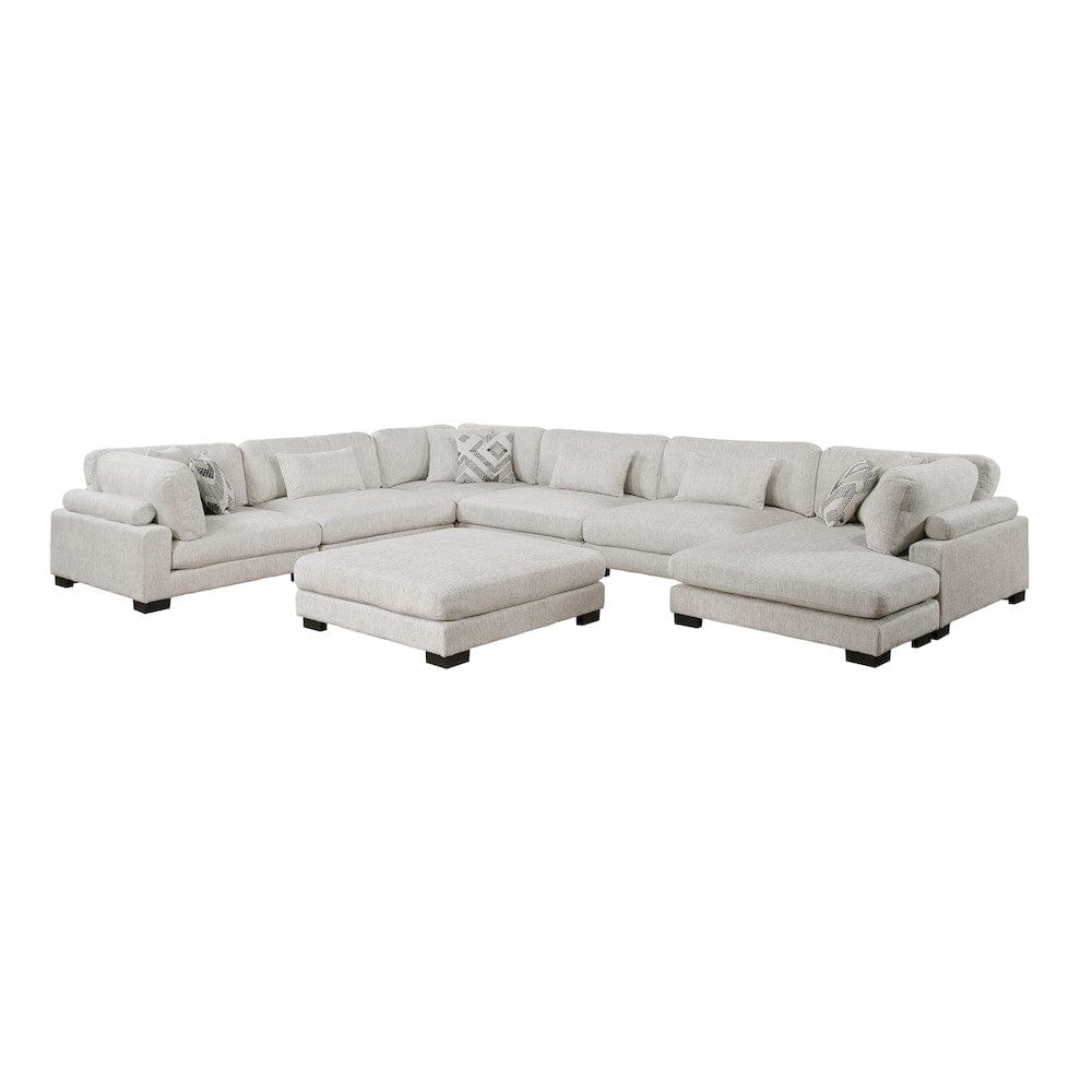 Homelegance  - Tinley 7-Piece Modular Sectional W/ Ottoman in Beige - 9555BEGx72CR3ACVCOT  view 1