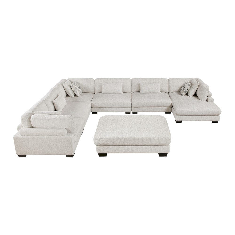 Homelegance  - Tinley 7-Piece Modular Sectional W/ Ottoman in Beige - 9555BEGx72CR3ACVCOT  view 9