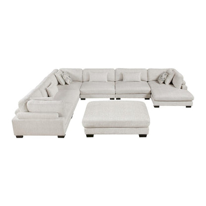 Homelegance  - Tinley 7-Piece Modular Sectional W/ Ottoman in Beige - 9555BEGx72CR3ACVCOT  view 9