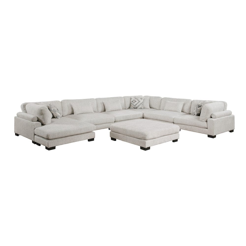 Homelegance  - Tinley 7-Piece Modular Sectional W/ Ottoman in Beige - 9555BEGx72CR3ACVCOT  view 12