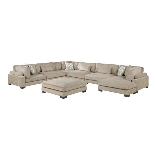 Homelegance  - Tinley 7-Piece Modular Sectional W/ Ottoman in Brown - 9555BRWx72CR3ACVCOT  view 1