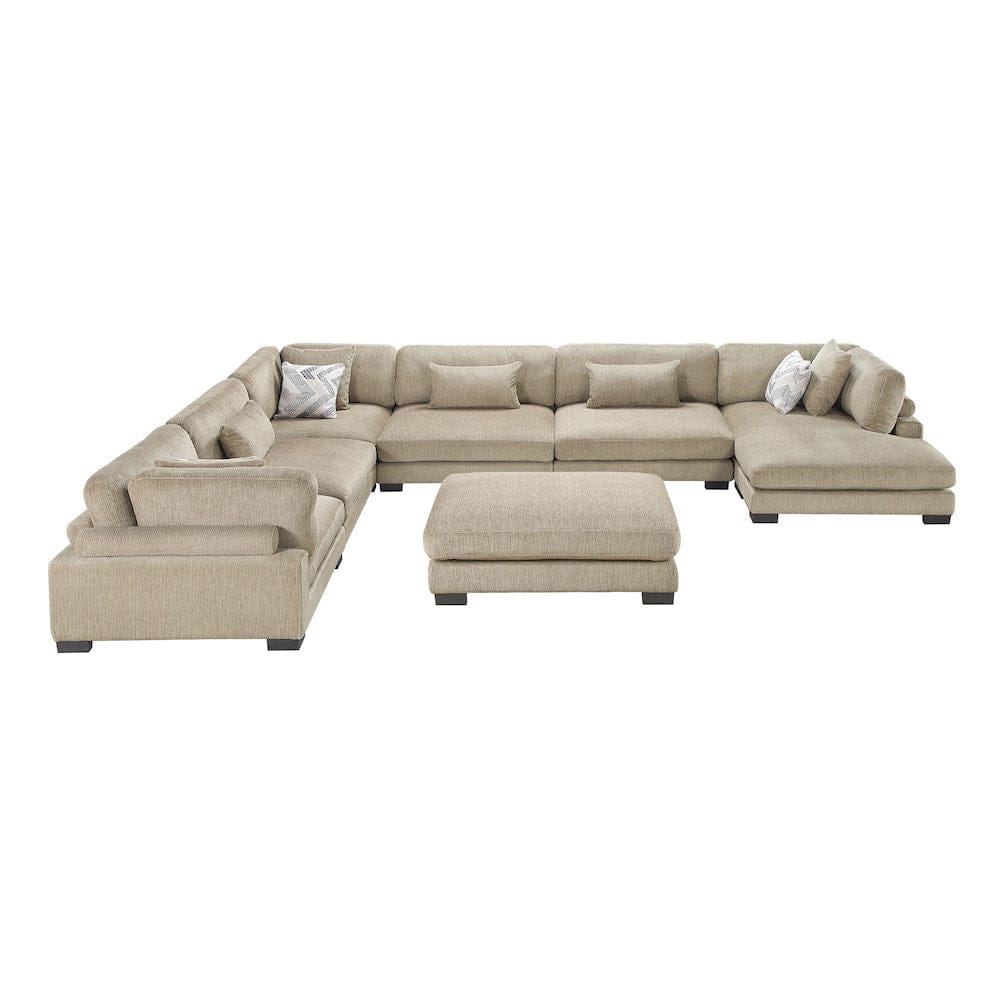 Homelegance  - Tinley 7-Piece Modular Sectional W/ Ottoman in Brown - 9555BRWx72CR3ACVCOT  view 9