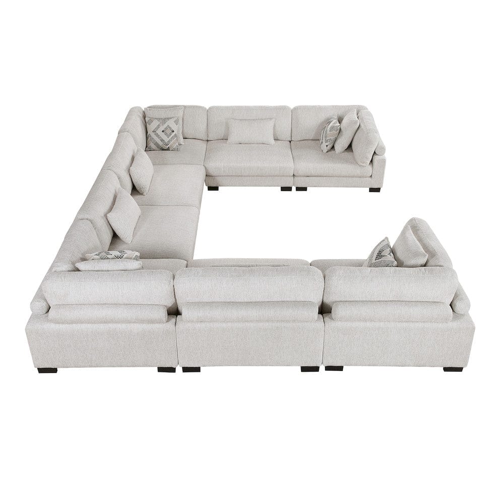 Homelegance  - Tinley 8-Piece Modular Sectional in Beige - 9555BEGx84CR4AC  view 5