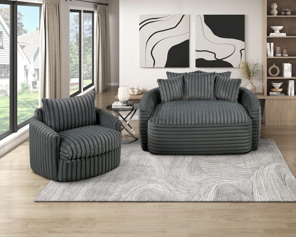 Homelegance  - Tomball Swivel Chair in Dark gray - 9539DGY-1SW  view 12