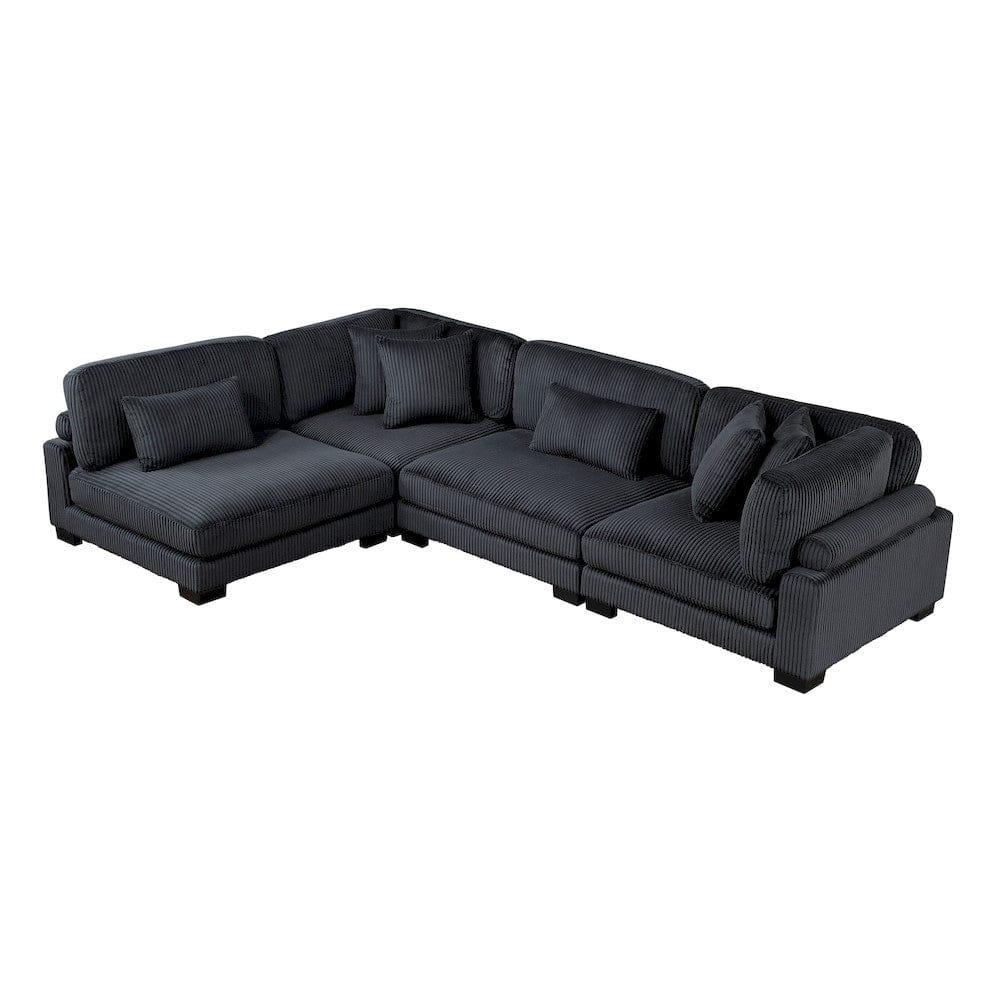 Homelegance  - Traverse 4-Piece Modular Sectional in Black - 8555BKx4SC  view 9