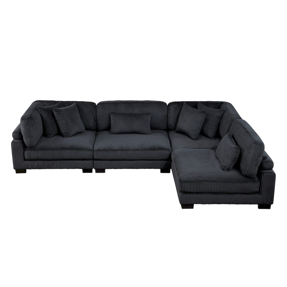 Homelegance  - Traverse 4-Piece Modular Sectional in Black - 8555BKx4SC  view 10
