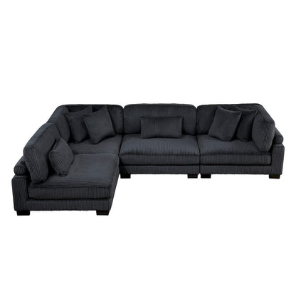 Homelegance  - Traverse 4-Piece Modular Sectional in Black - 8555BKx4SC  view 11
