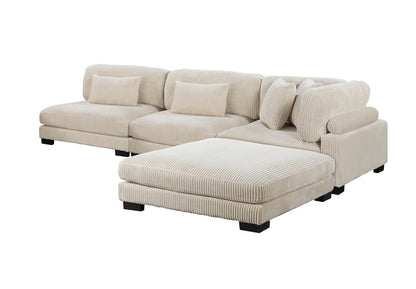 Homelegance  - Traverse 4-Piece Modular Sectional W/ Ottoman in Beige - 8555BEx2AC1CROT  view 1