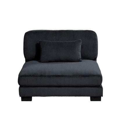 Homelegance  - Traverse 4-Piece Modular Sectional W/ Ottoman in Black - 8555BKx2AC1CROT  view 7