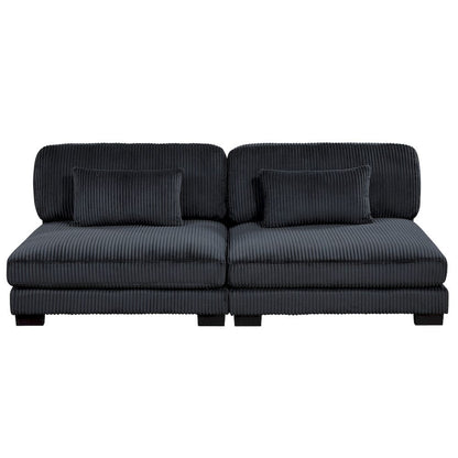 Homelegance  - Traverse 4-Piece Modular Sectional W/ Ottoman in Black - 8555BKx2AC1CROT  view 10