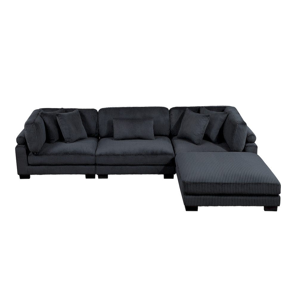 Homelegance  - Traverse 4-Piece Modular Sectional W/ Ottoman in Black - 8555BKx4OT  view 1
