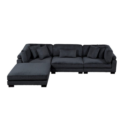 Homelegance  - Traverse 4-Piece Modular Sectional W/ Ottoman in Black - 8555BKx4OT  view 2