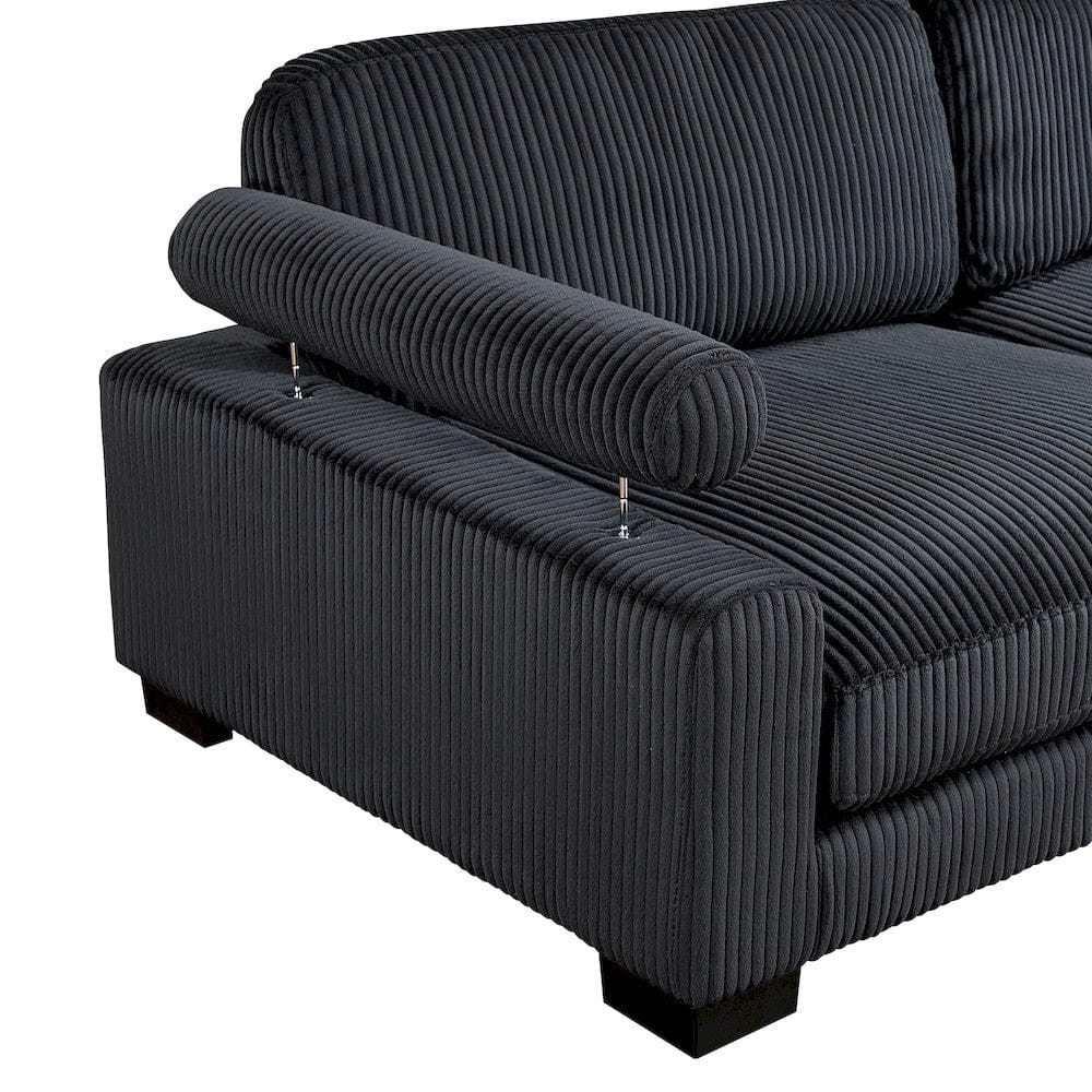 Homelegance  - Traverse 4-Piece Modular Sectional W/ Ottoman in Black - 8555BKx4OT  view 5