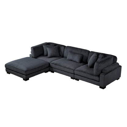 Homelegance  - Traverse 4-Piece Modular Sectional W/ Ottoman in Black - 8555BKx4OT  view 11