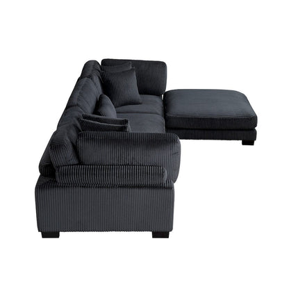 Homelegance  - Traverse 4-Piece Modular Sectional W/ Ottoman in Black - 8555BKx4OT  view 12