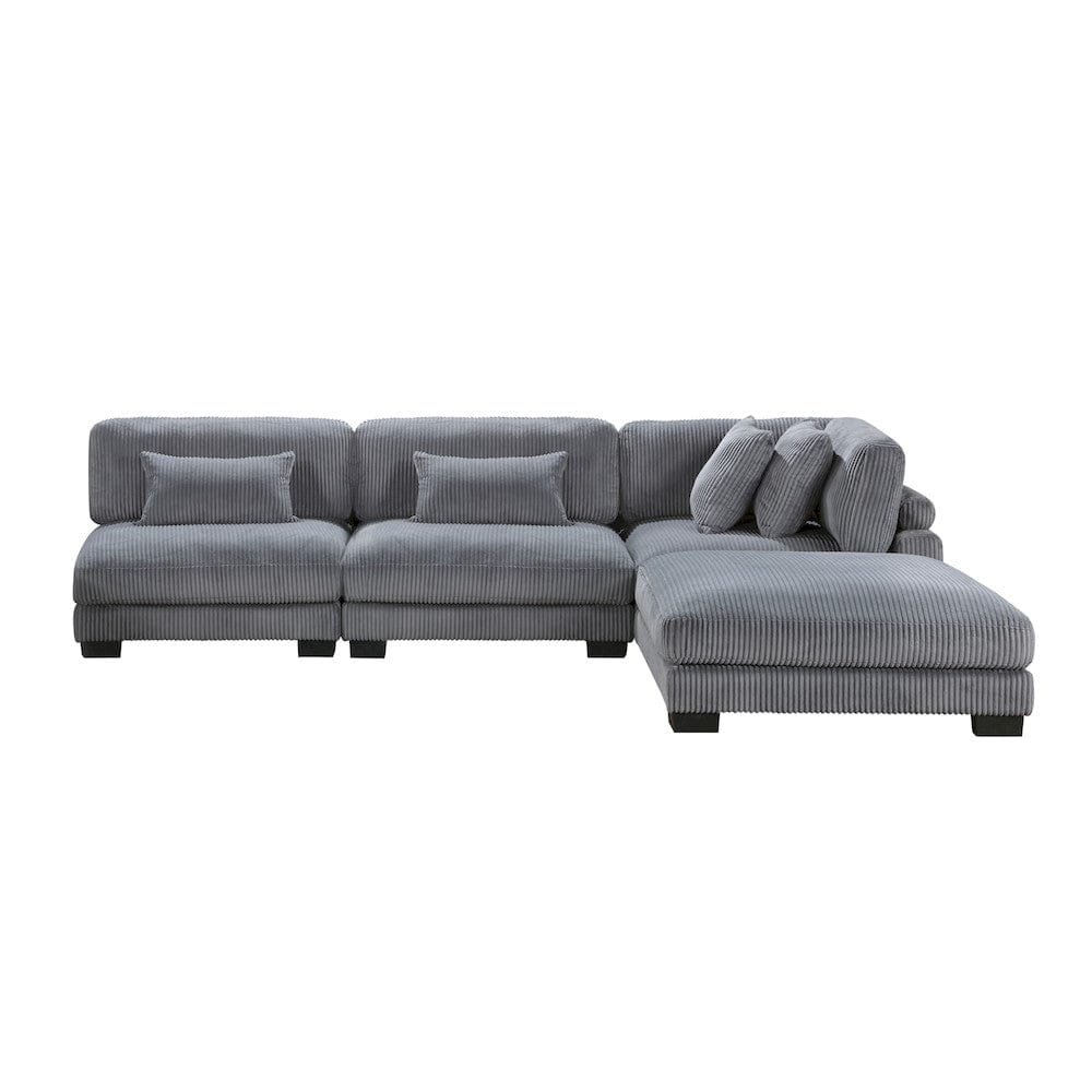 Homelegance  - Traverse 4-Piece Modular Sectional W/ Ottoman in Gray - 8555GYx2AC1CROT  view 10