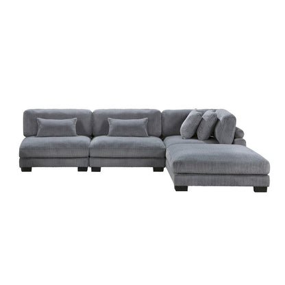 Homelegance  - Traverse 4-Piece Modular Sectional W/ Ottoman in Gray - 8555GYx2AC1CROT  view 10