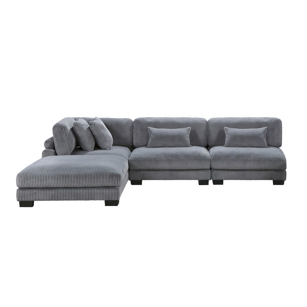Homelegance  - Traverse 4-Piece Modular Sectional W/ Ottoman in Gray - 8555GYx2AC1CROT  view 11